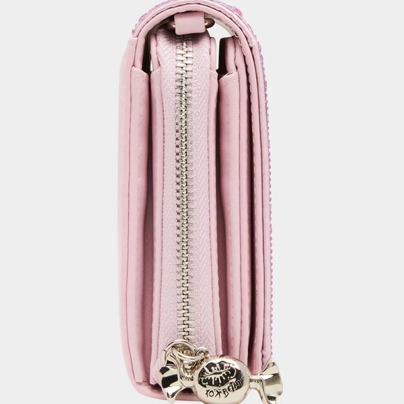 Betsey Johnson Kitsch Candy Hearts Wallet On Chain Pink Pink NWT - Picture 4 of 12